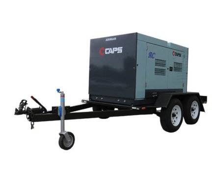 AIRMAN 210CFM 150PSI AFTERCOOLED TRAILER MOUNTED PORTABLE DIESEL COMPRESSOR PDSF210SC-5C3-T