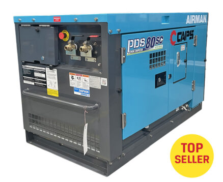 AIRMAN 80CFM BOX-TYPE AFTERCOOLED PORTABLE DIESEL COMPRESSOR PDS80SC-5C5