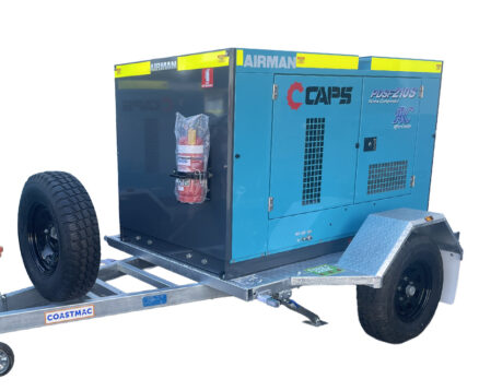 AIRMAN 210CFM TRAILER MOUNTED AFTERCOOLED PORTABLE DIESEL COMPRESSOR – MINE SPEC PDSF210SC-5C3-T